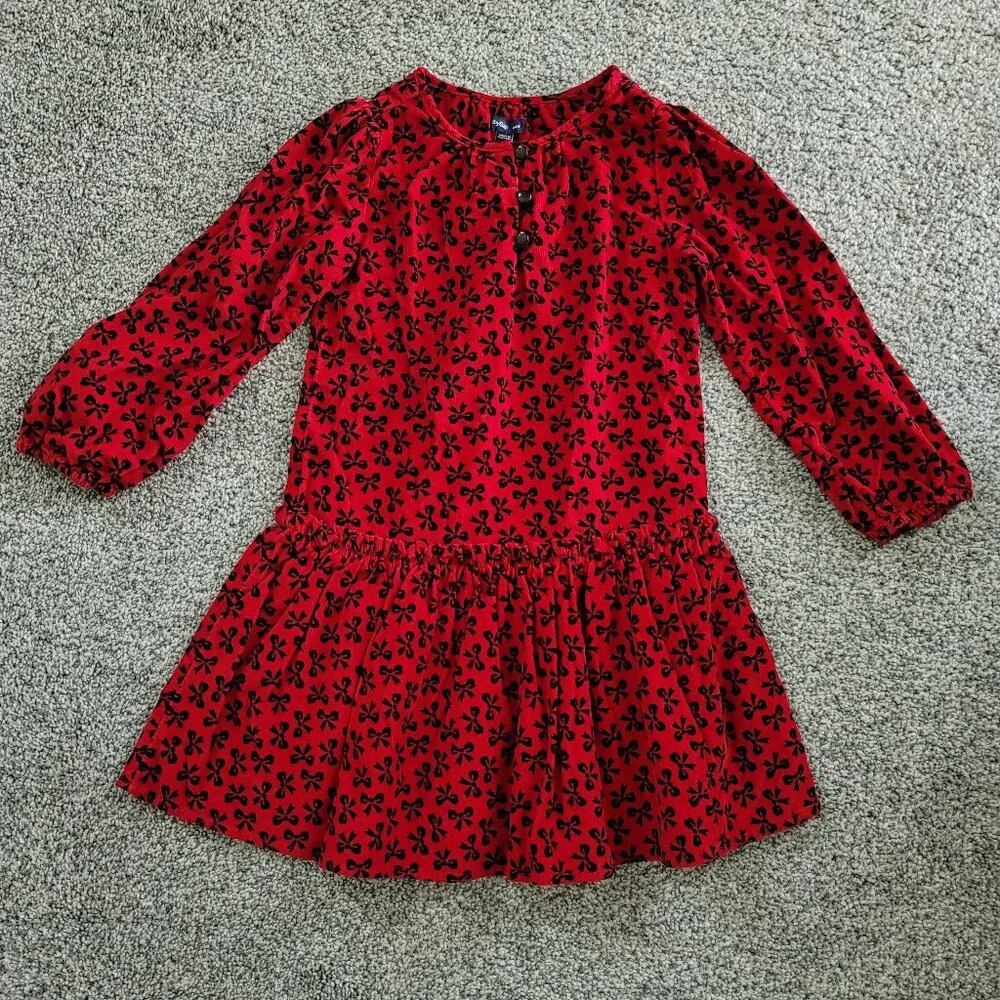 Baby Gap Girls Red Dress with Black Bows 4T , Great for the Holidays!